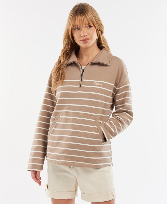 Barbour Explorer Ember Women's Sweatshirts Beige | MDQR-71249
