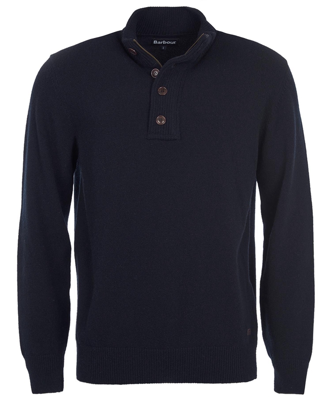Barbour Essential Patch Half Zip Men's Sweaters Navy | XYWZ-37928
