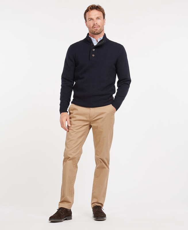 Barbour Essential Patch Half Zip Men's Sweaters Navy | XYWZ-37928
