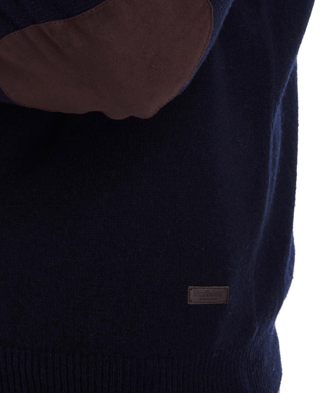 Barbour Essential Patch Half Zip Men's Sweaters Navy | XYWZ-37928