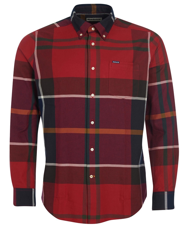 Barbour Hemd Dunoon Taillored Men's Shirts Red | KBVH-64205