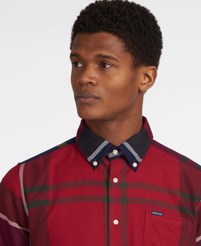 Barbour Hemd Dunoon Taillored Men's Shirts Red | KBVH-64205