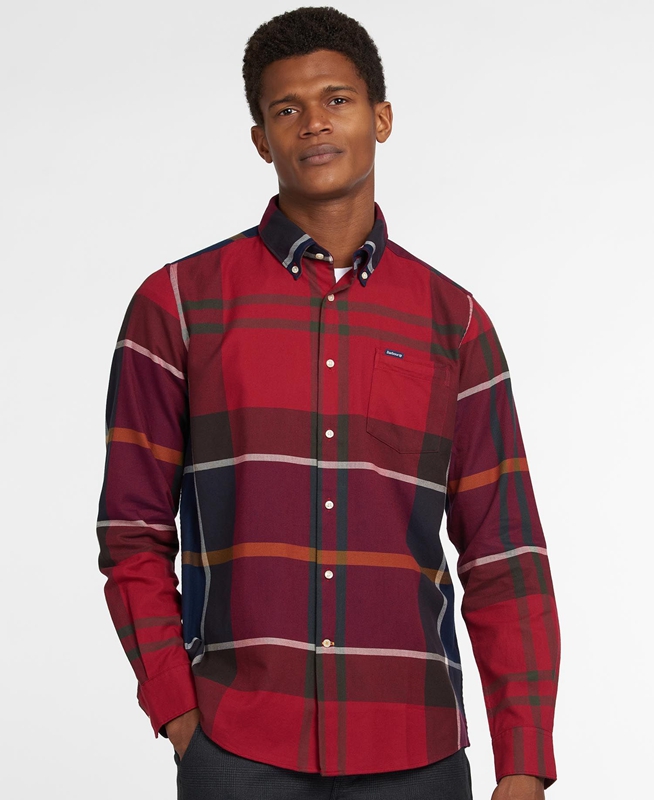 Barbour Hemd Dunoon Taillored Men\'s Shirts Red | KBVH-64205