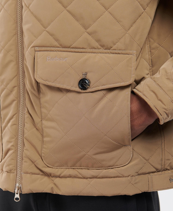 Barbour Hitchen Men's Quilted Jackets Beige | ZDJY-02598