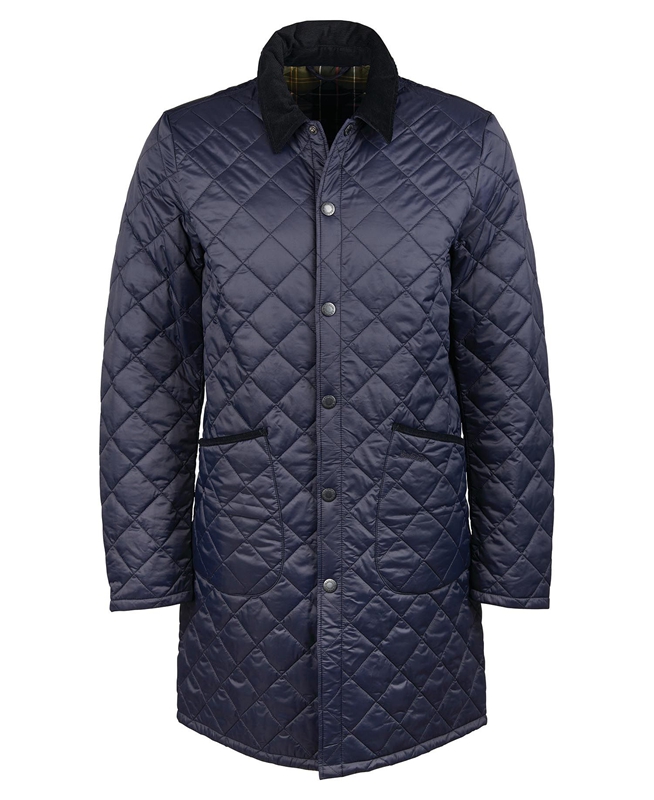 Barbour Long Liddesdale Men's Quilted Jackets Navy | YUJW-12083