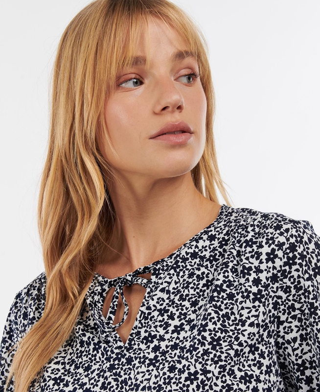 Barbour Seaholly Top Women's T Shirts White | PDXZ-71693